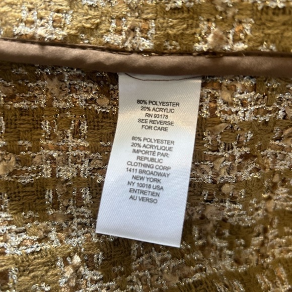 Elie Tahari Sparkle Desert Plaid Tweed Cardigan, Size Large - Picture 7 of 9